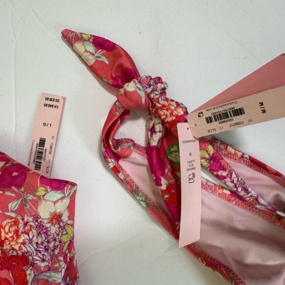 Victoria’s Secret Swim NEW Floral Bikini Adjustable Ties High Cut Padded Bra ML - Picture 9 of 16